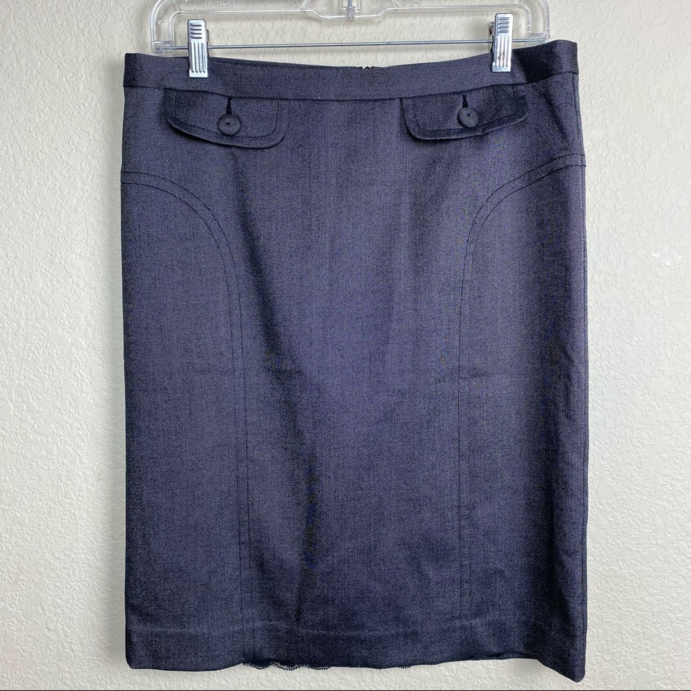 Trina Turk los Angeles grey pencil skirt faux pocket size 6